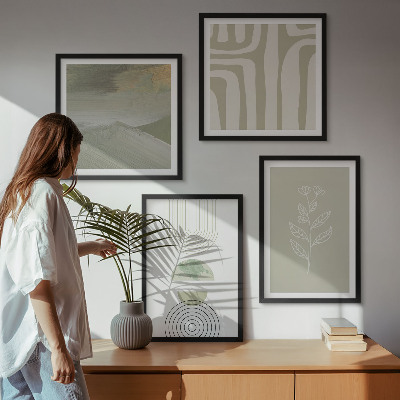Pripravljena stenska galerija Geometrijski rastlinski vzorci