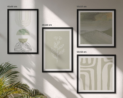 Pripravljena stenska galerija Geometrijski rastlinski vzorci