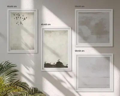 Pripravljena stenska galerija z motivom teksture jate ptic