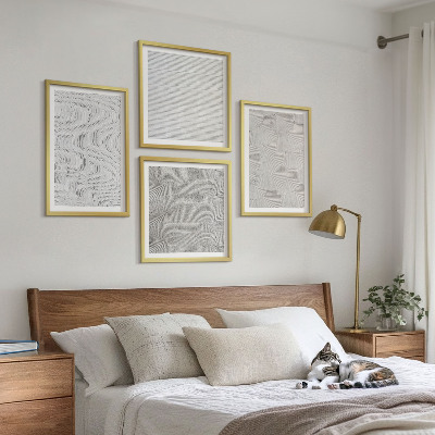 Set 4 slik v okvirju Geometrijske strukture peščenih vzorcev