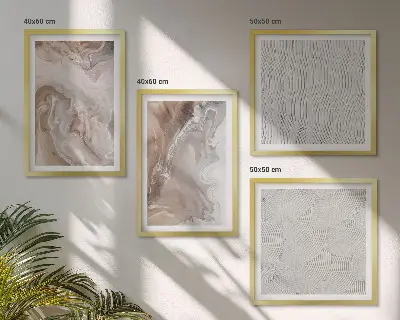Pripravljena stenska galerija abstraktni vzorci iz marmorja in kamna
