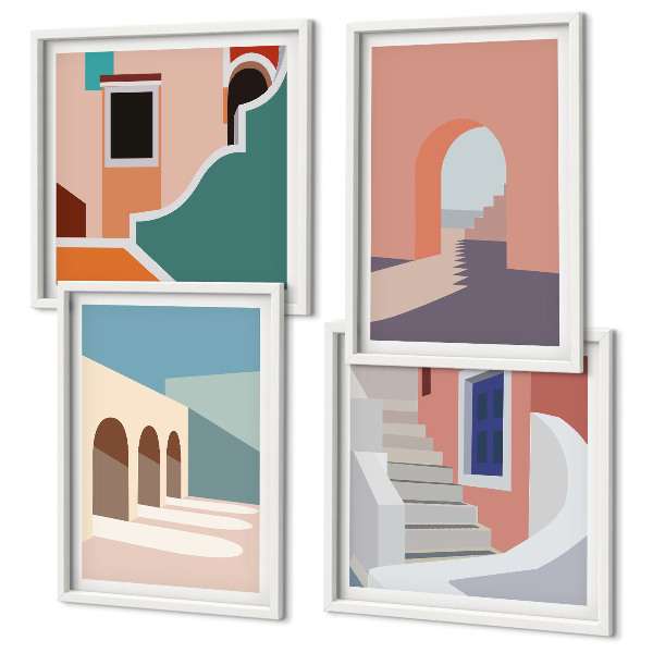 Pripravljena stenska galerija Pastelna minimalistična grafika