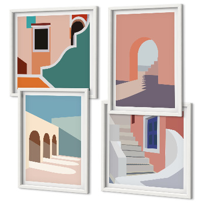 Pripravljena stenska galerija Pastelna minimalistična grafika