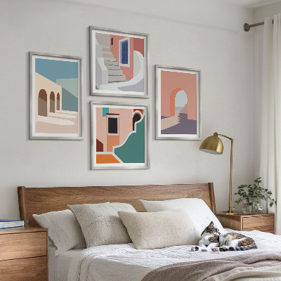 Pripravljena stenska galerija Pastelna minimalistična grafika