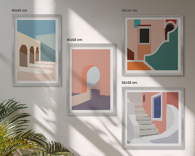 Pripravljena stenska galerija Pastelna minimalistična grafika