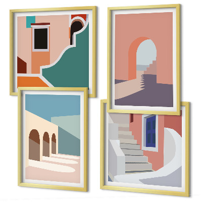 Pripravljena stenska galerija Pastelna minimalistična grafika