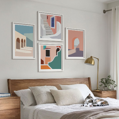 Pripravljena stenska galerija Pastelna minimalistična grafika