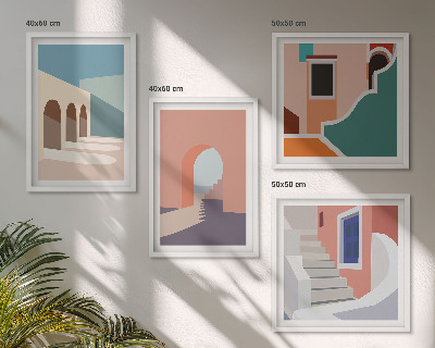 Pripravljena stenska galerija Pastelna minimalistična grafika