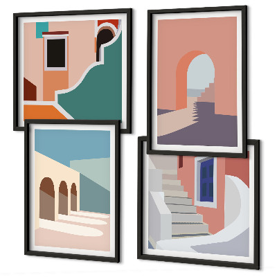 Pripravljena stenska galerija Pastelna minimalistična grafika