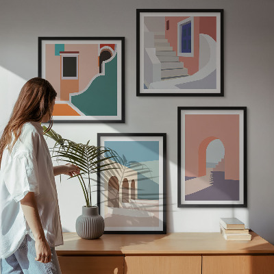 Pripravljena stenska galerija Pastelna minimalistična grafika
