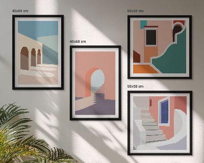 Pripravljena stenska galerija Pastelna minimalistična grafika