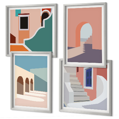 Pripravljena stenska galerija Pastelna minimalistična grafika