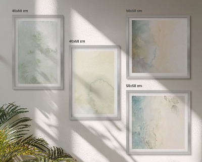 Set 4 slik v okvirju Tekstura pastelnega akvarelnega platna