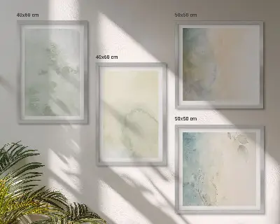 Komplet 4 slik v okvirju z motivom teksture pastelnega akvarelnega platna