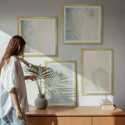 Set 4 slik v okvirju Tekstura pastelnega akvarelnega platna