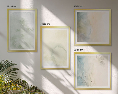 Set 4 slik v okvirju Tekstura pastelnega akvarelnega platna