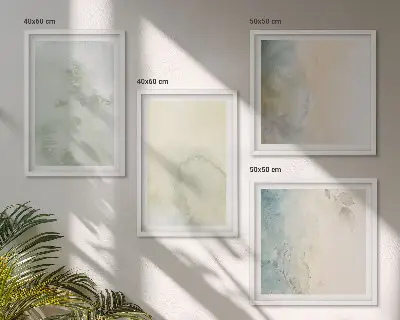 Komplet 4 slik v okvirju z motivom teksture pastelnega akvarelnega platna