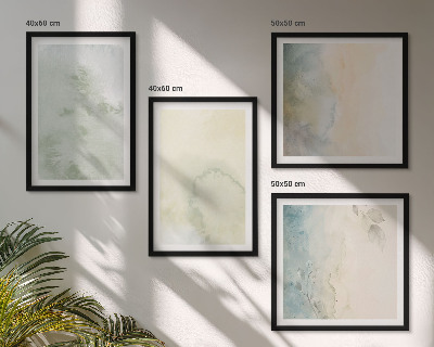 Set 4 slik v okvirju Tekstura pastelnega akvarelnega platna