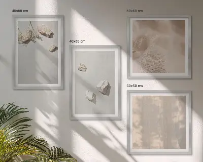 Stenska galerija z okraski iz boho kamnov pripravljen komplet za dom