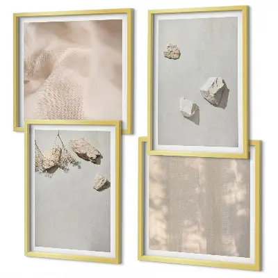 Stenska galerija z okraski iz boho kamnov pripravljen komplet za dom