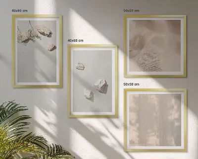 Stenska galerija z okraski iz boho kamnov pripravljen komplet za dom