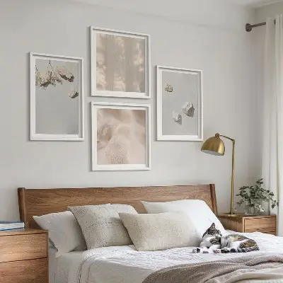 Stenska galerija z okraski iz boho kamnov pripravljen komplet za dom