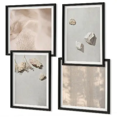Stenska galerija z okraski iz boho kamnov pripravljen komplet za dom