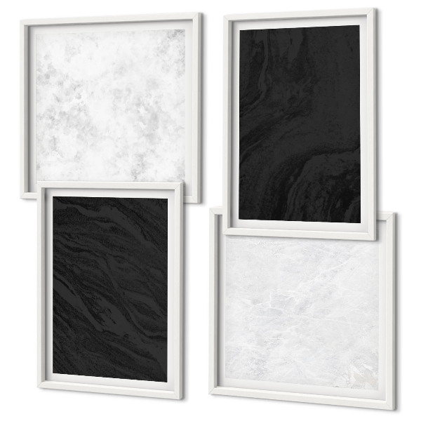Set 4 slik v okvirju Temno svetli glamurozni frnikoli