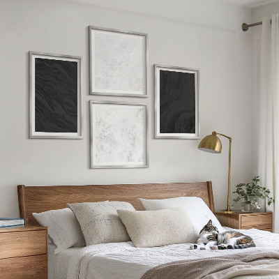 Set 4 slik v okvirju Temno svetli glamurozni frnikoli