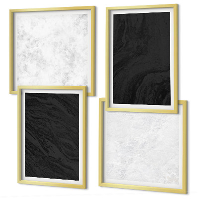 Set 4 slik v okvirju Temno svetli glamurozni frnikoli