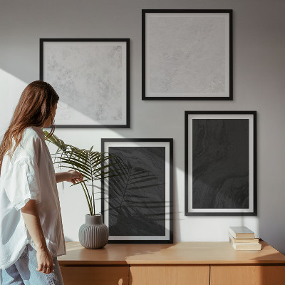 Set 4 slik v okvirju Temno svetli glamurozni frnikoli