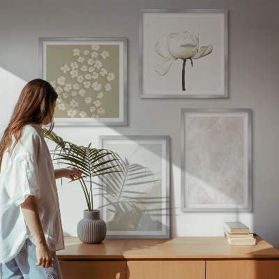 Pripravljena stenska galerija Rože, modne boho teksture