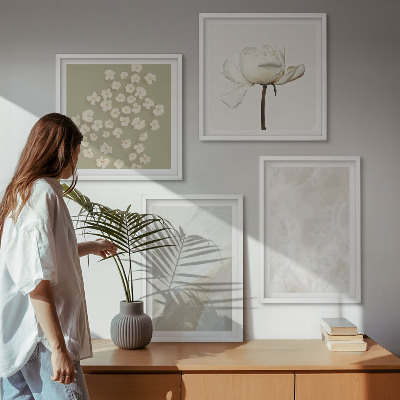 Pripravljena stenska galerija Rože, modne boho teksture