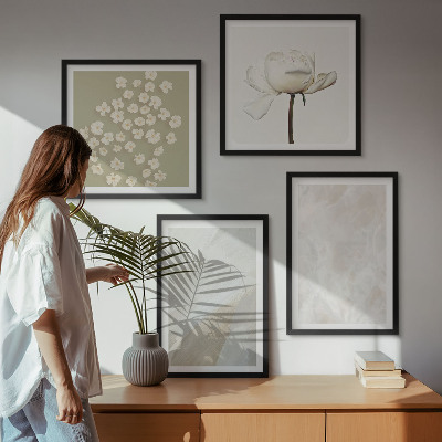 Pripravljena stenska galerija Rože, modne boho teksture