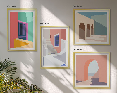 Set 4 slik v okvirju Barvite moderne stavbe