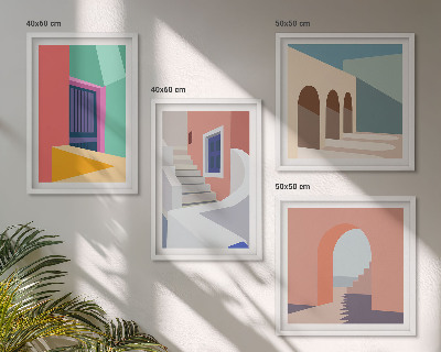 Set 4 slik v okvirju Barvite moderne stavbe
