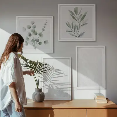 Pripravljena stenska galerija marmorna struktura s pastelno obarvanimi vejicami