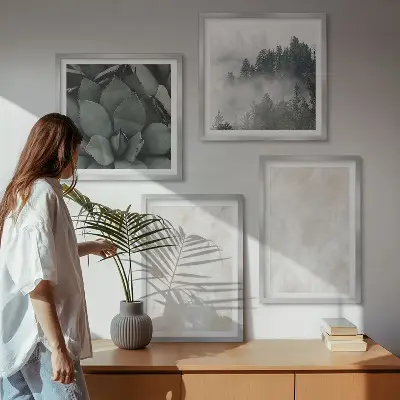 Pripravljena stenska galerija kamniti pastelni vzorec s frnikolami