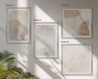 Pripravljena stenska galerija akvarelne barve z boemsko teksturo