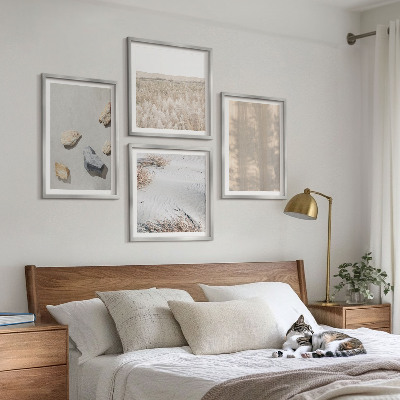 Set 4 slik v okvirju Boho naravne teksture