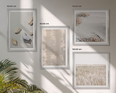 Set 4 slik v okvirju Boho naravne teksture