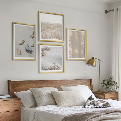 Set 4 slik v okvirju Boho naravne teksture