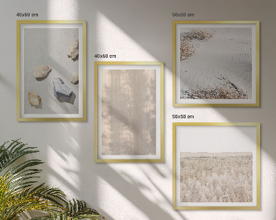 Set 4 slik v okvirju Boho naravne teksture