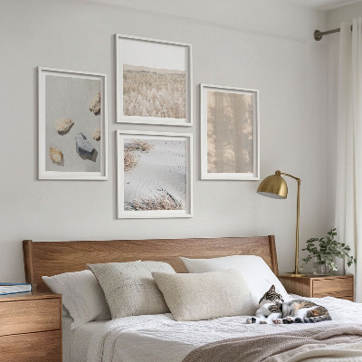 Set 4 slik v okvirju Boho naravne teksture