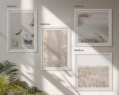 Set 4 slik v okvirju Boho naravne teksture