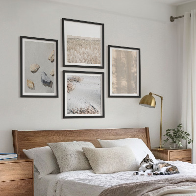 Set 4 slik v okvirju Boho naravne teksture