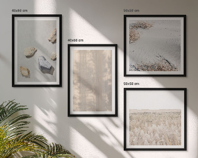 Set 4 slik v okvirju Boho naravne teksture