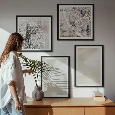 Pripravljena stenska galerija minimalizem teksture barv