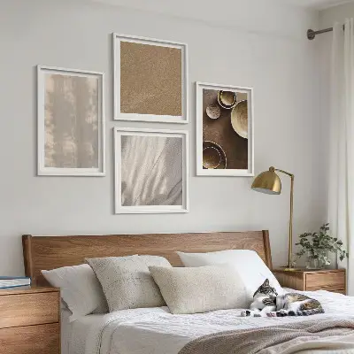 Komplet 4 slik v okvirju minimalističen motiv s teksturo struktur