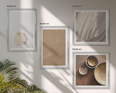 Set 4 slik v okvirju Minimalistične tople teksture